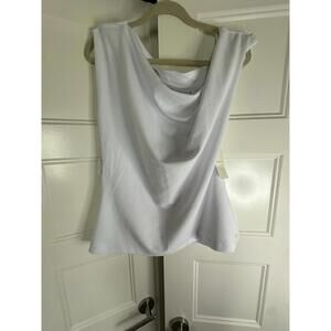 NWT Abercrombie & Fitch Women Cowl Neck Tank Top Size XL White